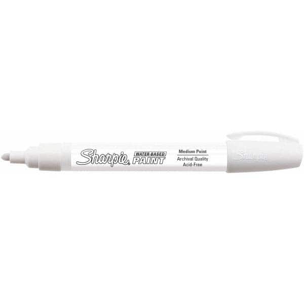 Sharpie - Water-Based Paint Stick Marker: White, Water-Based, Medium Point  - 56318132 - MSC Industrial Supply