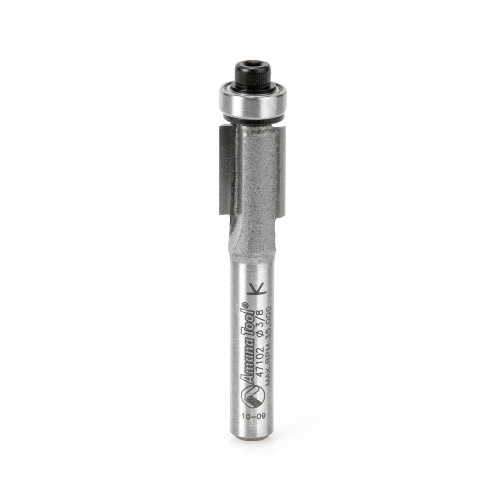 3/8" Diam, 1/2" LOC, 2 Flute Carbide-Tipped Edge Profile Flush Trim Router Bit