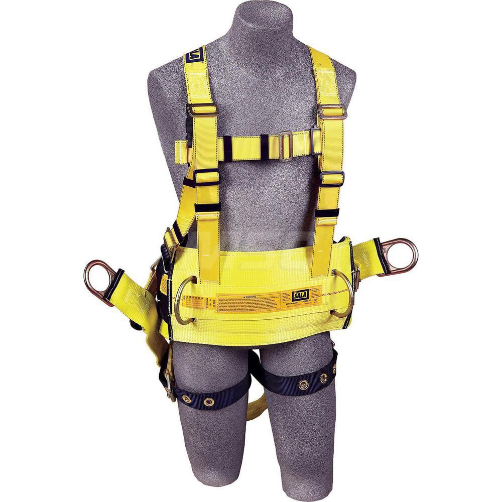 Fall Protection Harnesses: 420 Lb, Vest Style, Size Medium, For Derrick & Oil Rig, Polyester, Back