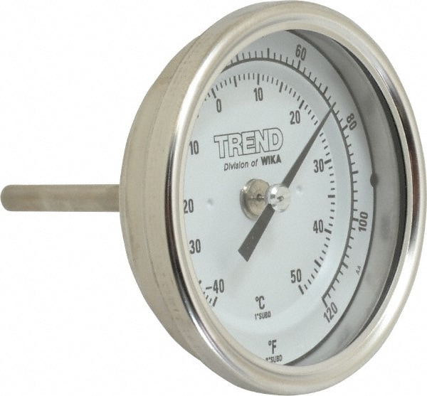 Wika 30025A002G4 Bimetal Dial Thermometer: -40 to 120 ° F, 2-1/2" Stem Length Image