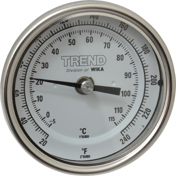 Wika 30025A007G4 Bimetal Dial Thermometer: 20 to 240 ° F, 2-1/2" Stem Length Image