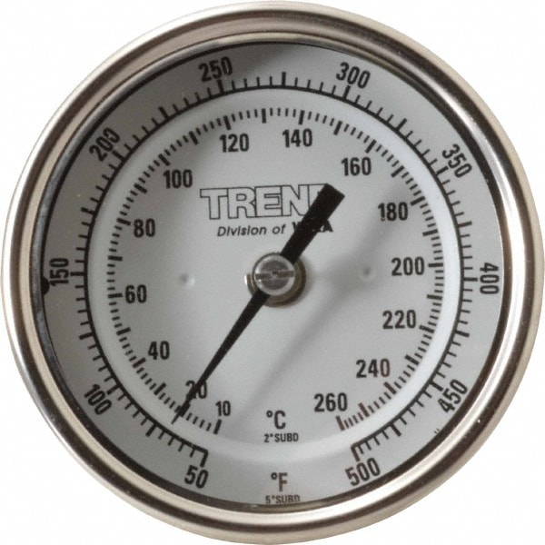 Wika 30025A010G4 Bimetal Dial Thermometer: 50 to 500 ° F, 2-1/2" Stem Length Image