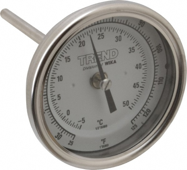 Wika 30040A003G4 Bimetal Dial Thermometer: 25 to 125 ° F, 4" Stem Length Image