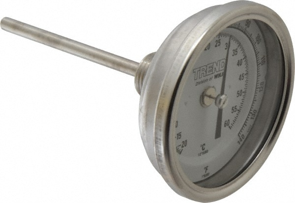 Wika 30040A004G4 Bimetal Dial Thermometer: 0 to 140 ° F, 4" Stem Length Image