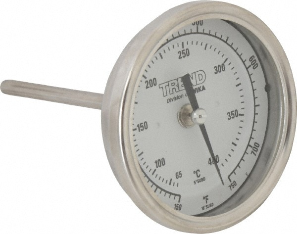 Wika 30040A011G4 Bimetal Dial Thermometer: 150 to 750 ° F, 4" Stem Length Image