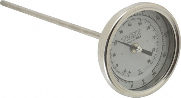 Wika 30090A005G4 Bimetal Dial Thermometer: 0 to 200 ° F, 9" Stem Length Image