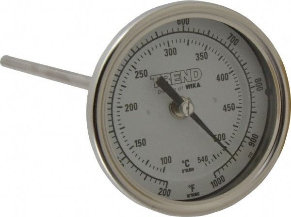 Wika 52917647 Bimetal Dial Thermometer: 200 to 1,000 ° F, 9" Stem Length Image