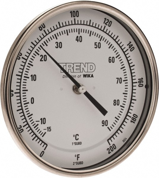 Wika 50025A005G4 Bimetal Dial Thermometer: 0 to 200 ° F, 2-1/2" Stem Length Image