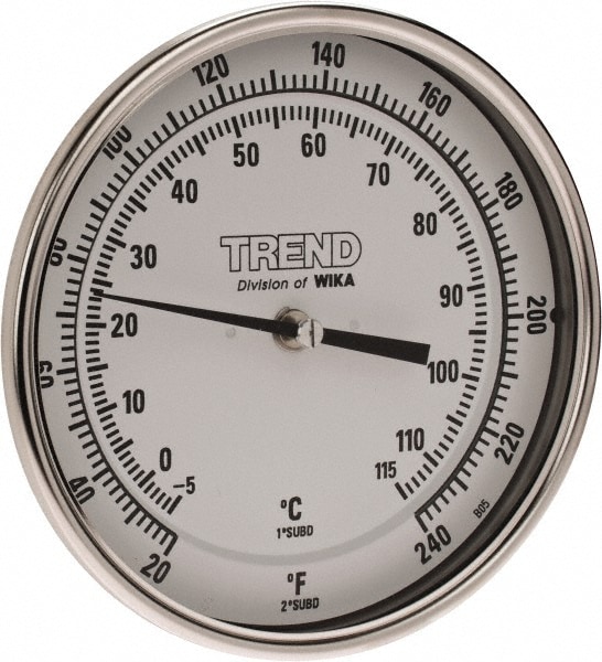 Wika 50025A007G4 Bimetal Dial Thermometer: 20 to 240 ° F, 2-1/2" Stem Length Image