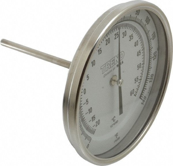 Wika 50040A004G4 Bimetal Dial Thermometer: 0 to 140 ° F, 4" Stem Length Image