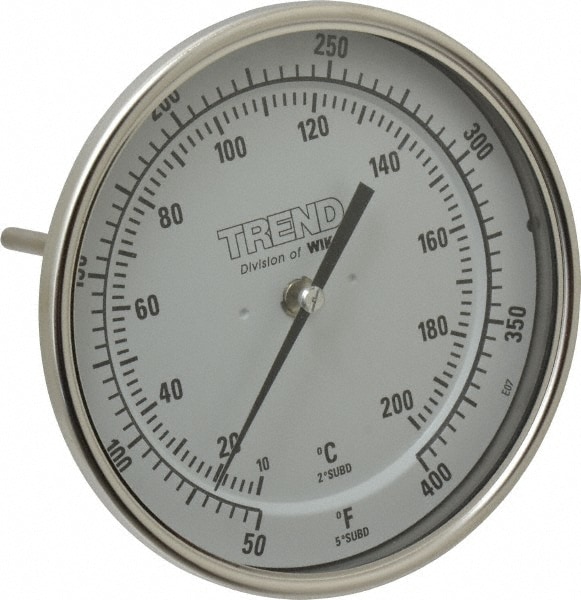 Wika 50060A009G4 Bimetal Dial Thermometer: 50 to 400 ° F, 6" Stem Length Image