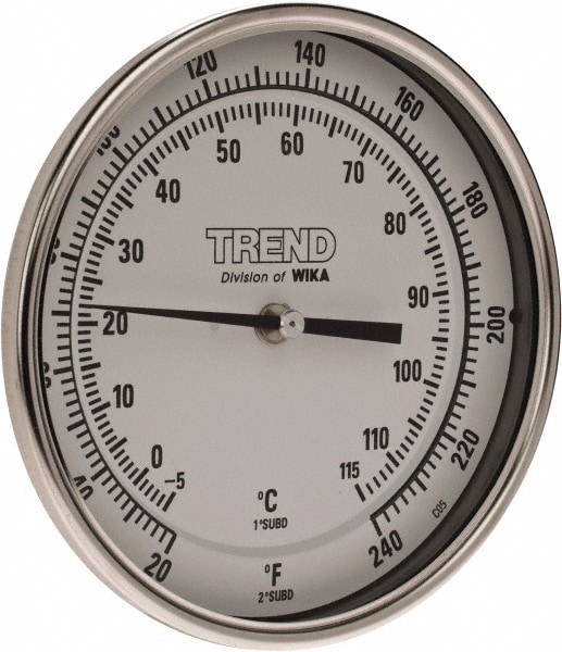 Wika 50090A007G4 Bimetal Dial Thermometer: 20 to 240 ° F, 9" Stem Length Image