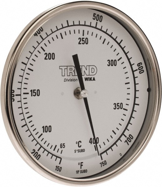 Wika 50090A011G4 Bimetal Dial Thermometer: 150 to 750 ° F, 9" Stem Length Image