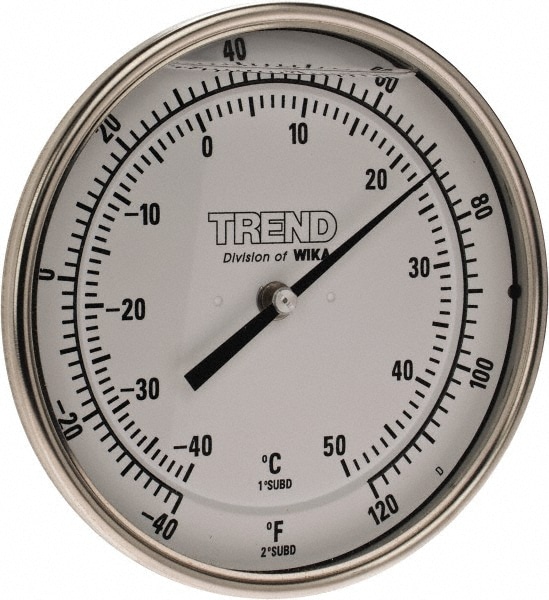 Wika 50040A002A4SF Bimetal Dial Thermometer: -40 to 120 ° F, 4" Stem Length Image