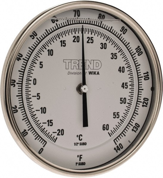 Wika 50040A004A4SF Bimetal Dial Thermometer: 0 to 140 ° F, 4" Stem Length Image