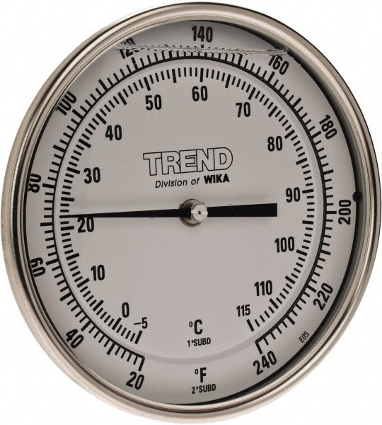 Wika 50040A007A4SF Bimetal Dial Thermometer: 20 to 240 ° F, 4" Stem Length Image