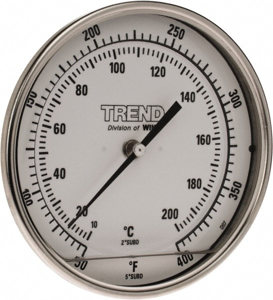 Wika 50040A009A4SF Bimetal Dial Thermometer: 50 to 400 ° F, 4" Stem Length Image