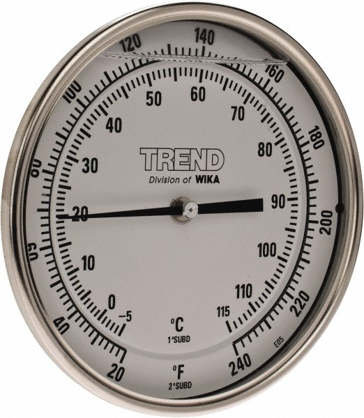 Wika 50060A007A4SF Bimetal Dial Thermometer: 20 to 240 ° F, 6" Stem Length Image