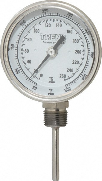 Wika 31025A010G4 Bimetal Dial Thermometer: 50 to 500 ° F, 2-1/2" Stem Length Image