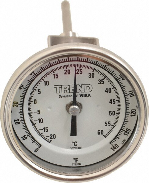 Wika 52912717 Bimetal Dial Thermometer: 0 to 140 ° F, 4" Stem Length Image