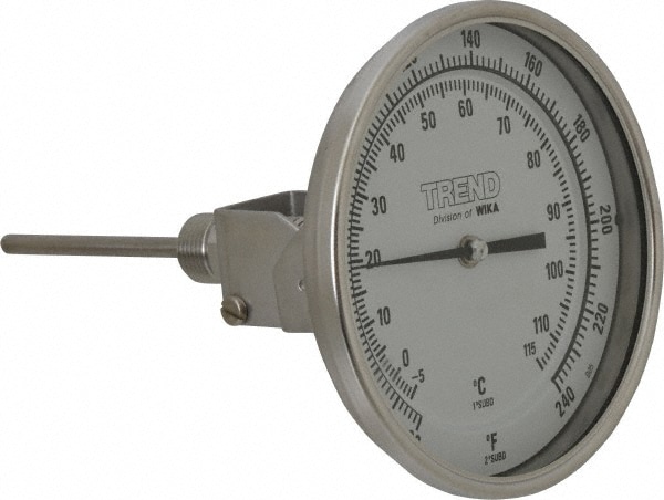 Wika 52040A007G4 Bimetal Dial Thermometer: 20 to 240 ° F, 4" Stem Length Image