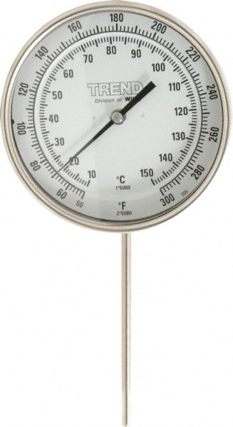 Wika 52060A008G4 Bimetal Dial Thermometer: 50 to 300 ° F, 6" Stem Length Image