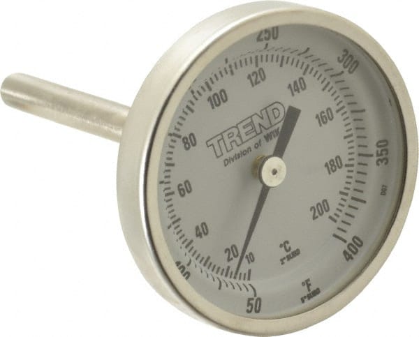 Wika 20025A009G2 Bimetal Dial Thermometer: 50 to 400 ° F, 2-1/2" Stem Length 