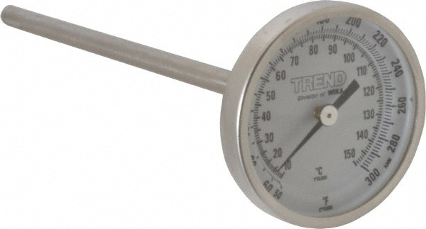 Wika 20060A008G2 Bimetal Dial Thermometer: 50 to 300 ° F, 6" Stem Length Image