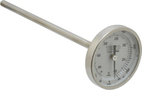 Wika 20060A011G2 Bimetal Dial Thermometer: 150 to 750 ° F, 6" Stem Length 