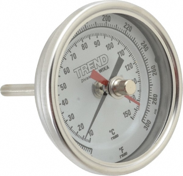 Wika 30025A008G4MM Bimetal Dial Thermometer: 50 to 300 ° F, 2-1/2" Stem Length Image