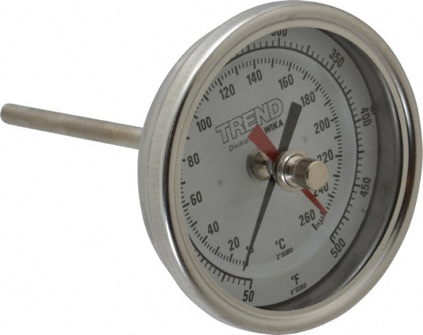 Wika 30040A010G4MM Bimetal Dial Thermometer: 50 to 500 ° F, 4" Stem Length Image