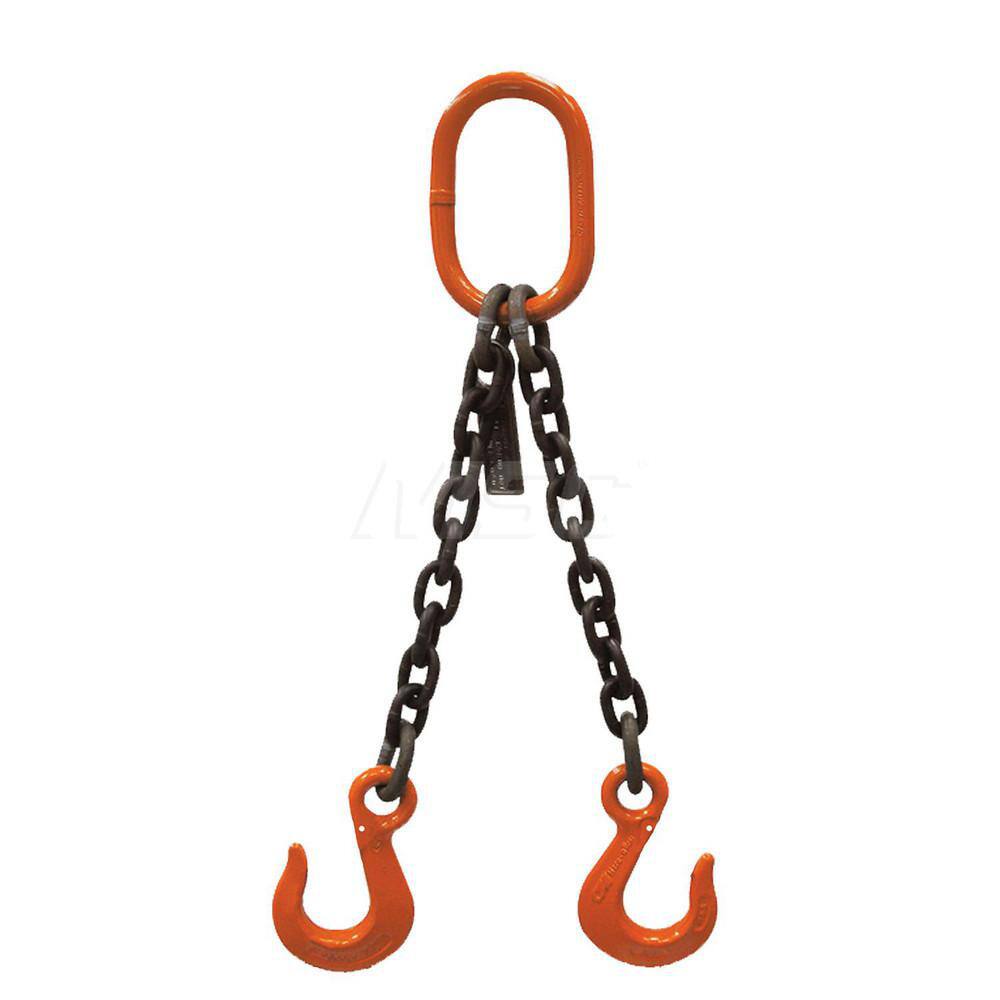 Chain Sling: 6" Wide, 5' Long, 2,700 lb Vertical, Steel