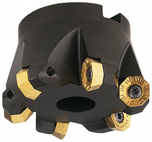 LMT 1950262 4" Cut Diam, 1-1/2" Arbor Hole, 0.63" Max Depth of Cut, 45° Indexable Chamfer & Angle Face Mill 