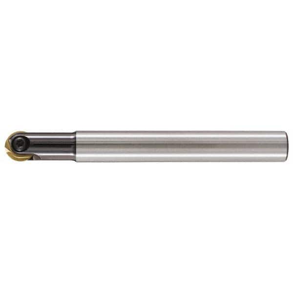 LMT 6121357 Indexable Ball Nose End Mill: 1" Cut Dia, High Speed Steel, 9.06" OAL 