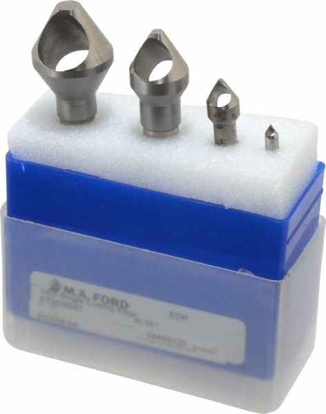 M.A. Ford. 67000041 Countersink Set: 4 Pc, 3/16 to 1-1/8" Head Dia, 60 ° Included Angle Image