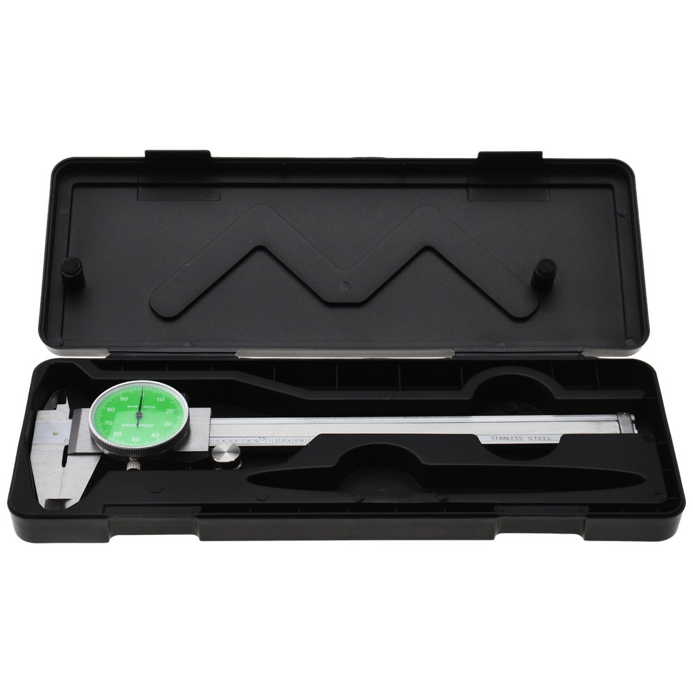 Dial Caliper: 6'' Range, 0.001'' Graduation, 0.1'' per Revolution