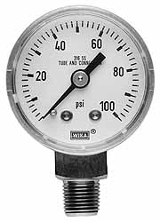 Wika 9117865 Pressure Gauge: 2" Dial, 0 to 160 psi, 1/4" Thread, NPT, Center Back Mount Image