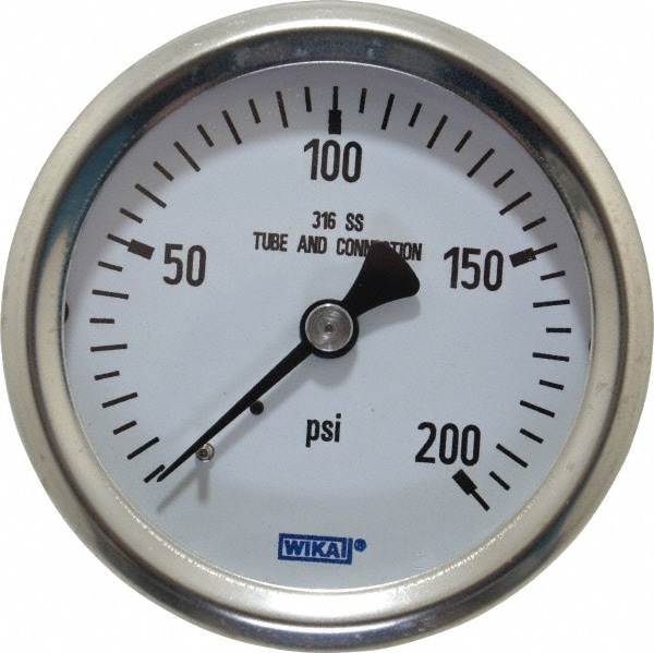 MEASUREMAN Digital Hydraulic Industrial Pressure Gauge 2-1/2 Dial 1/4NPT Lower, Stainless Steel Case and Connection, 0-3500psi/bar, 1%,Battery