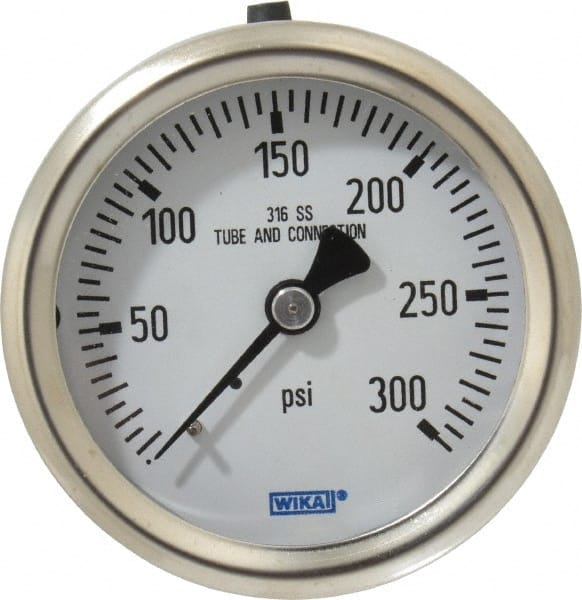 Pressure Gauge 30-0-300 Scale Range 1/4 Thread WIKA 4260082 2-1/2" Dial 