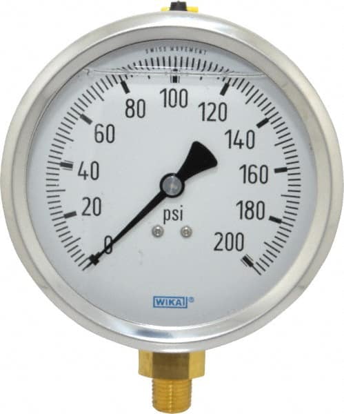 TYPE 233.53 2.5-INCH RANGE Details about   50470477 WIKA PRESSURE GAUGE 200PSI/BAR CONNECTION 