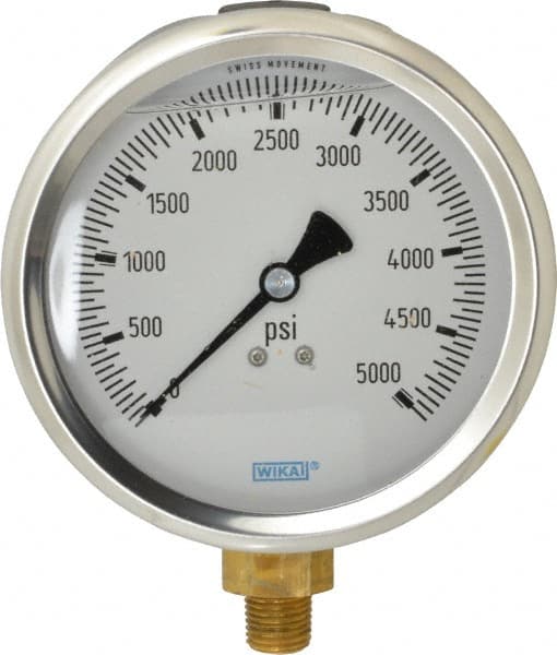 Details about   WIKA 9692113 5,000 psi Analog Positive Pressure Gauge 2.5" Diameter 1/4" NPT 
