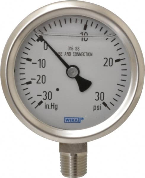 TEST GAUGE 2664445 6 Inch Face Bottom Fitting Details about   WIKA 0-30 0.1 PSI SUBD 