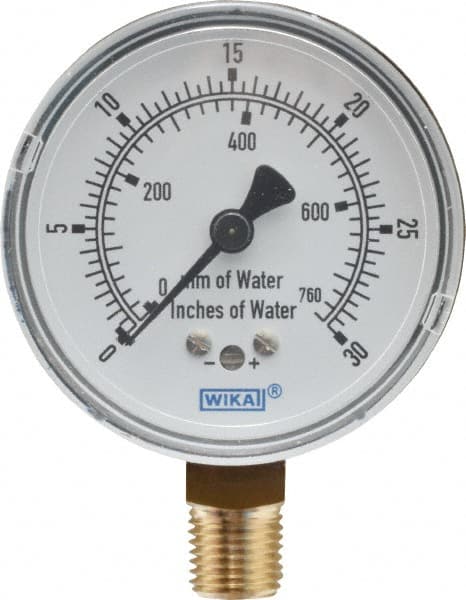 30-0-30 Scale Range Pressure Gauge 1/4 Inch 2-1/2 Inch Dial New Wika 