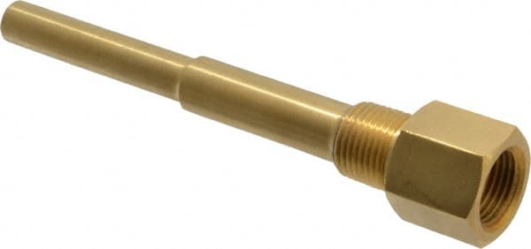 Alloy Engineering .5-260S-U4.5 6 Inch Overall Length, 1/2 Inch Thread, Brass Standard Thermowell 