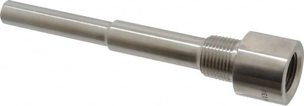 6 Inch Overall Length, 1/2 Inch Thread, 304 Stainless Steel Standard Thermowell