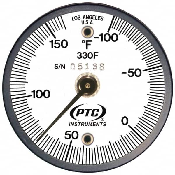 PTC Instruments 330F -100 to 160°F, 2 Inch Dial Diameter, Dual Magnet Mount Thermometer 