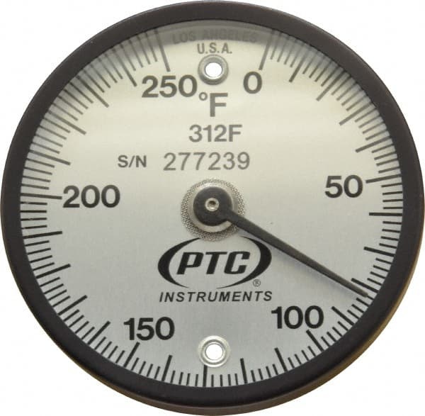 PTC Instruments 312F 250°F, 2 Inch Dial Diameter, Dual Magnet Mount Thermometer 