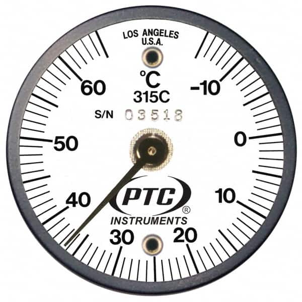PTC Instruments 315C -15 to 65°C, 2 Inch Dial Diameter, Dual Magnet Mount Thermometer 
