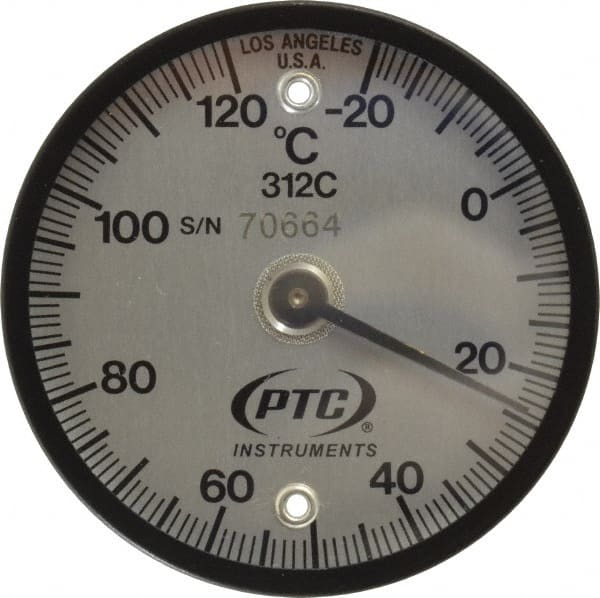 PTC Instruments 312C -20 to 120°C, 2 Inch Dial Diameter, Dual Magnet Mount Thermometer 