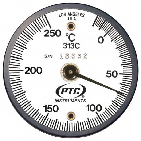 PTC Instruments 313C -20 to 200°C, 2 Inch Dial Diameter, Dual Magnet Mount Thermometer 